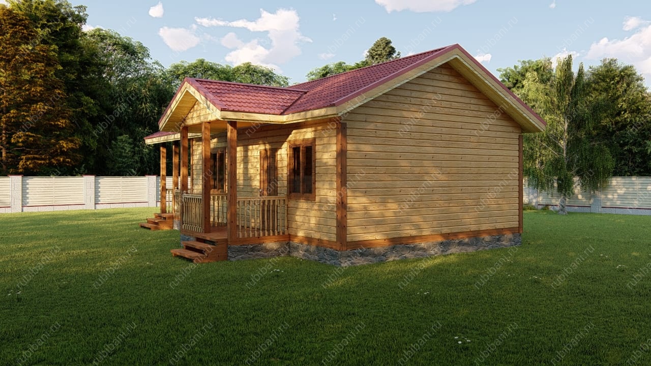 Баня из бруса 6 на 8.5 с террасой — фото 7 Баня из бруса 6 на 8.5 с террасой — фото 7