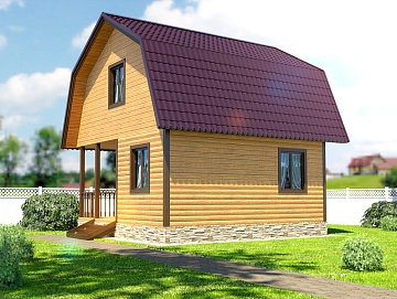 Баня из бруса 6 на 6 с беседкой (БН-27) 36 м²