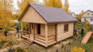 Баня 6 на 4 с беседкой 36 м²
