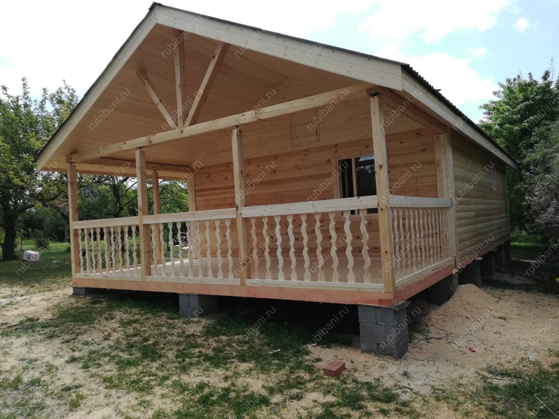 Баня из бруса 6 на 8.5 с террасой — фото 2 Баня из бруса 6 на 8.5 с террасой — фото 2