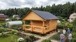 Баня 5×5 с террасой, 35 м²