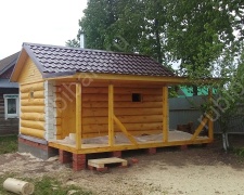 Баня 4×3 с террасой, 20 м²
