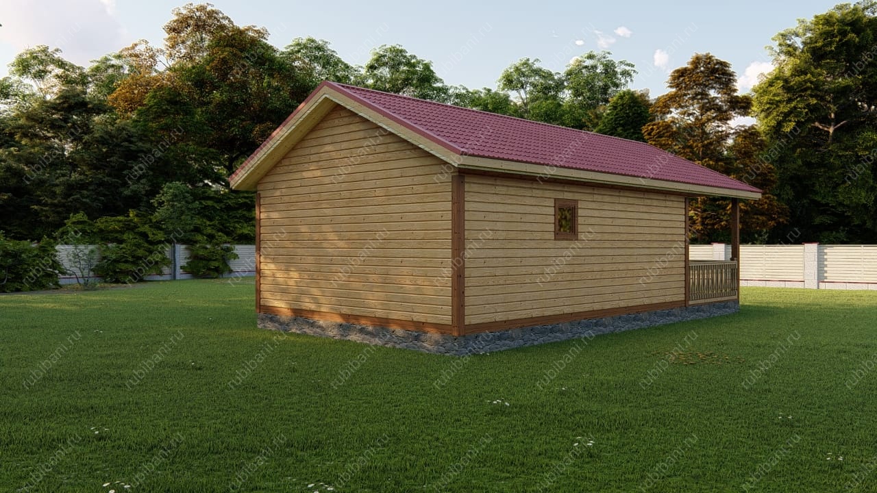 Баня из бруса 6 на 8.5 с террасой — фото 8 Баня из бруса 6 на 8.5 с террасой — фото 8