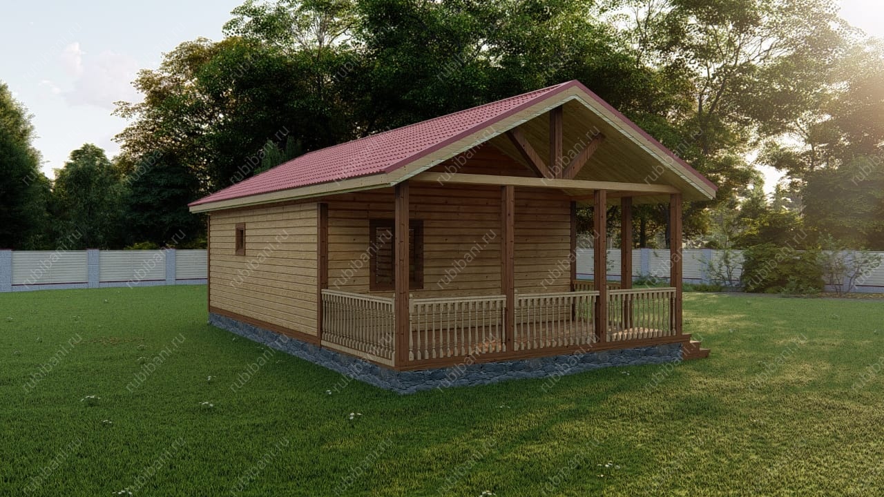 Баня из бруса 6 на 8.5 с террасой — фото 10 Баня из бруса 6 на 8.5 с террасой — фото 10