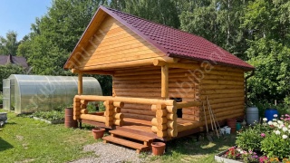 Баня 5×5 с террасой, 35 м²