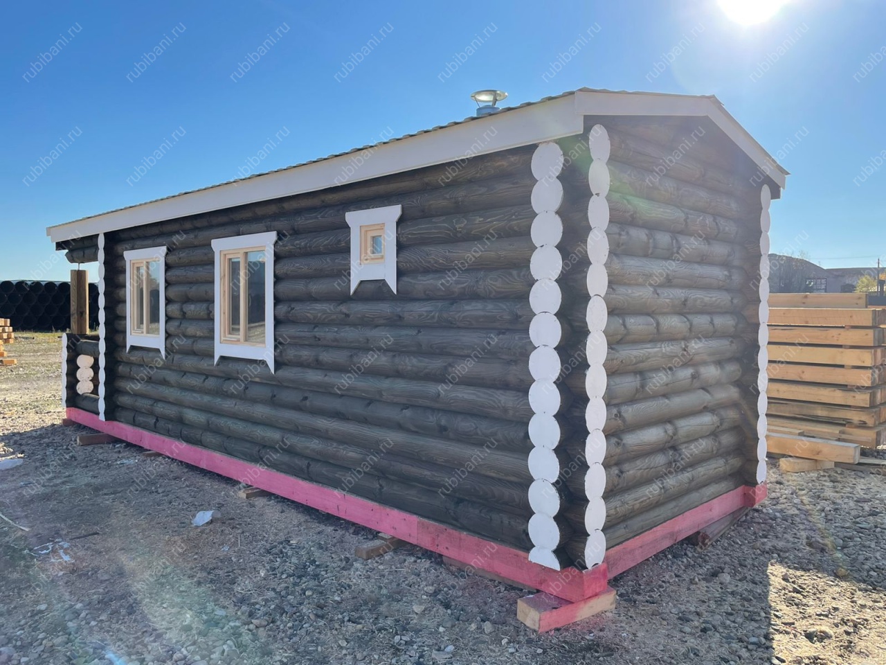 Перевозная баня из оцилиндрованного бревна — фото 2 Перевозная баня из оцилиндрованного бревна — фото 2