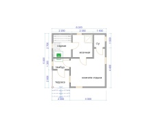 Баня из бруса 6×6 (Б-137), 36 м²