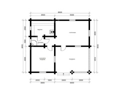 Баня из бревна 8×8.5 (ББ-56), 68 м²