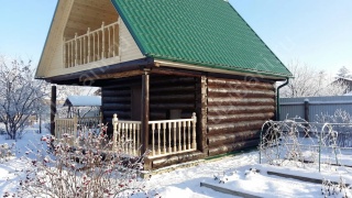 Баня 5×3 с террасой и мансардой, 25 м²