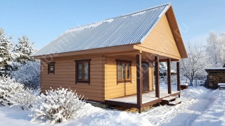 Баня 6×5 с террасой, 42 м²