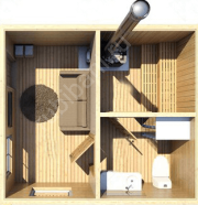Баня 5×4 с террасой, 30 м²