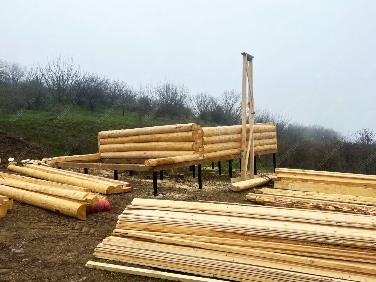 Сборка сруба 6х6 с мансардой. Крым, Алушта. — фото 13 Сборка сруба 6х6 с мансардой. Крым, Алушта. — фото 13