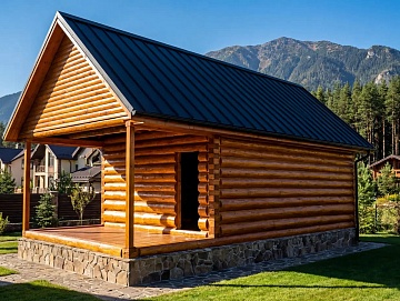 Баня 5×3 с террасой, 25 м²