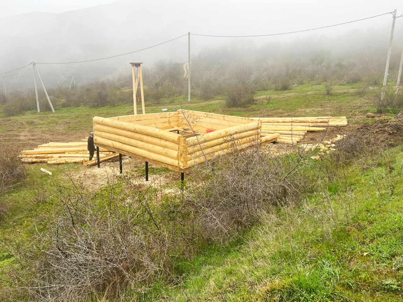 Сборка сруба 6х6 с мансардой. Крым, Алушта. — фото 10 Сборка сруба 6х6 с мансардой. Крым, Алушта. — фото 10