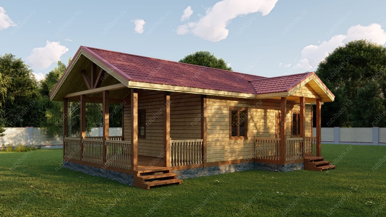 Баня из бруса 6 на 8.5 с террасой — фото 11 Баня из бруса 6 на 8.5 с террасой — фото 11