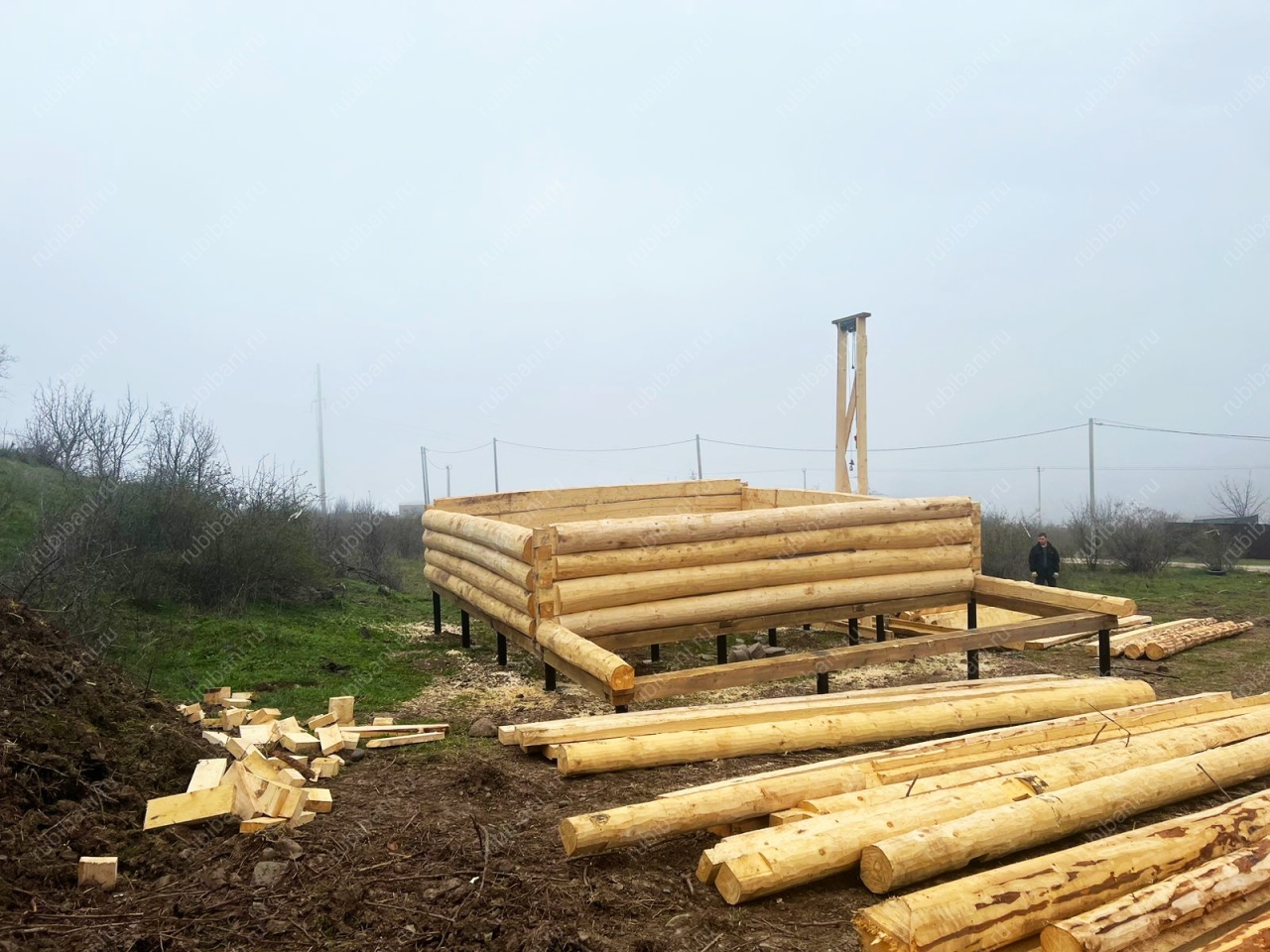 Сборка сруба 6х6 с мансардой. Крым, Алушта. — фото 12 Сборка сруба 6х6 с мансардой. Крым, Алушта. — фото 12